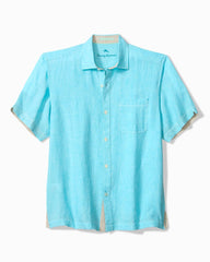 Paradise Breezer Linen Short-Sleeve Shirt - Blue Radiance