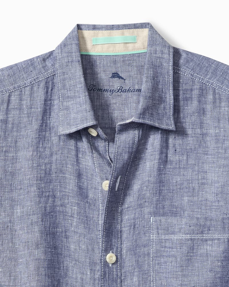Paradise Breezer Linen Short-Sleeve Shirt - Island Navy