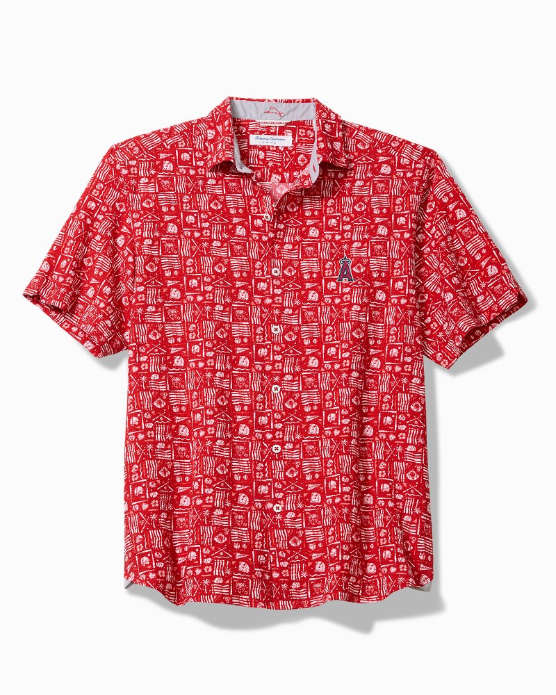 MLB Nova Wave Ballpark Batik Cotton-Blend Shirt - los_angeles_angels