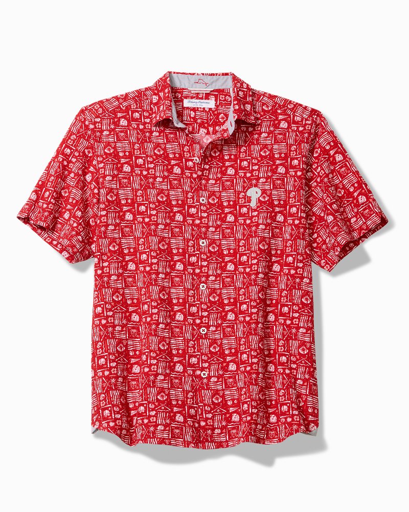 MLB Nova Wave Ballpark Batik Cotton-Blend Shirt - philadelphia_phillies