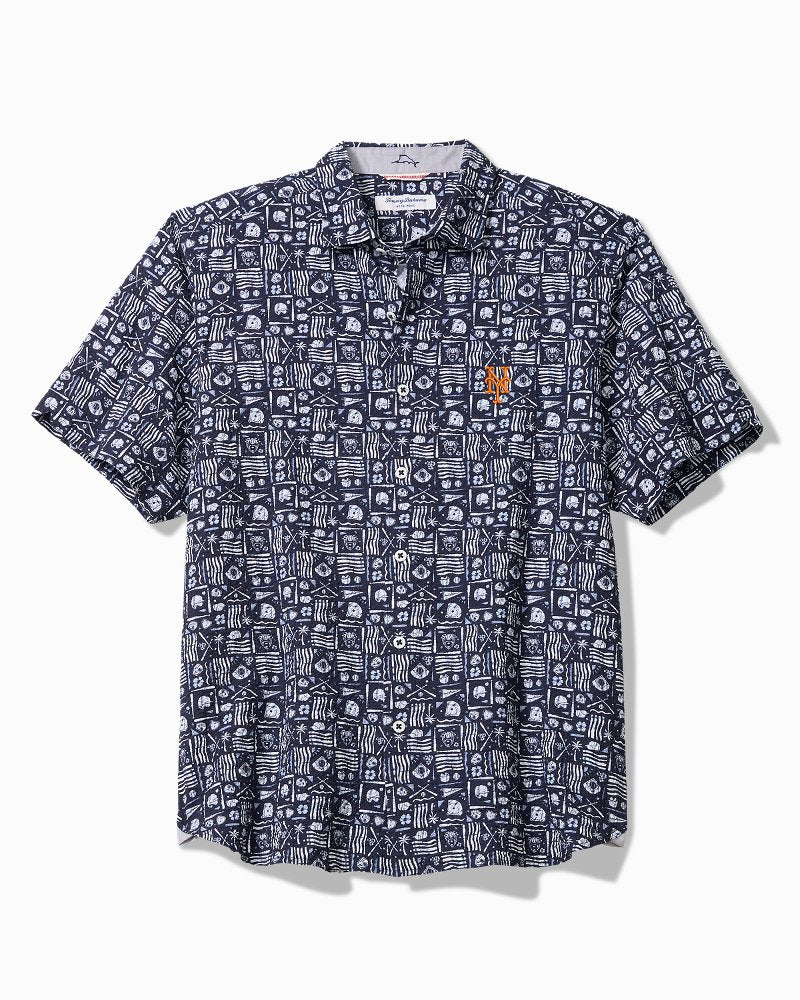 MLB Nova Wave Ballpark Batik Cotton-Blend Shirt - new_york_mets