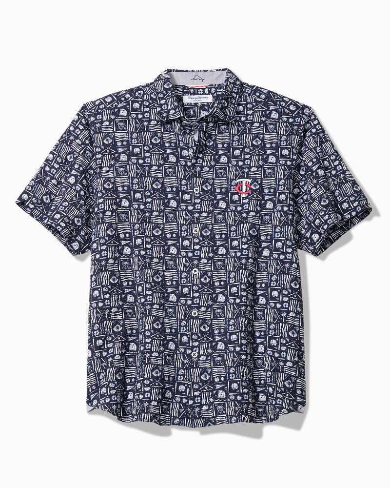 MLB Nova Wave Ballpark Batik Cotton-Blend Shirt - minnesota_twins