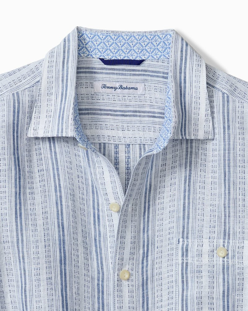 Blue Royale Stripe Linen Long-Sleeve Shirt - Infinity Sky