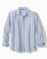 Blue Royale Stripe Linen Long-Sleeve Shirt - Infinity Sky