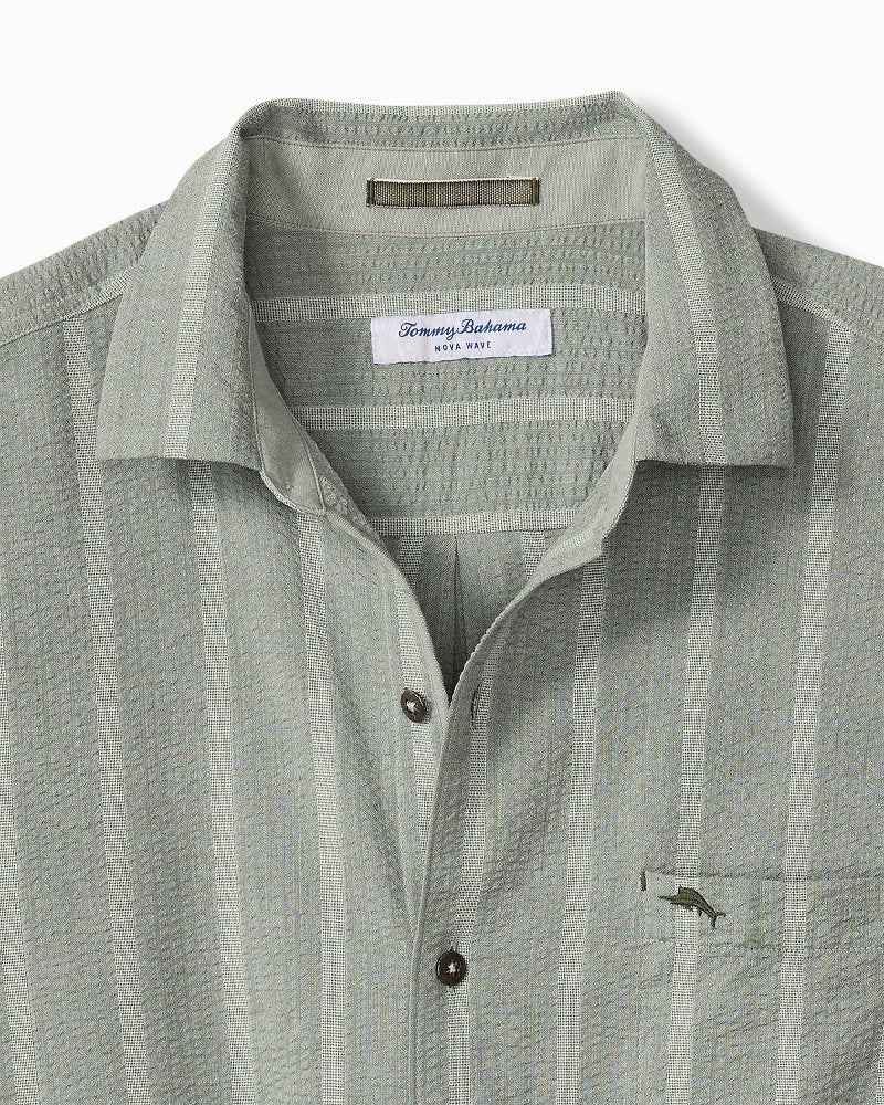 Nova Wave Cotton-Blend Short-Sleeve Shirt - Palm Moss