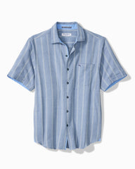 Nova Wave Cotton-Blend Short-Sleeve Shirt - Dockside Blue