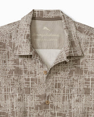 Bamboo Weave Silk Camp Shirt - Chinchilla