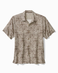 Bamboo Weave Silk Camp Shirt - Chinchilla