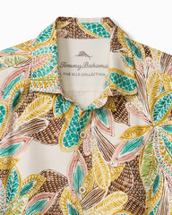 Fuego Fronds Silk Camp Shirt - Coconut