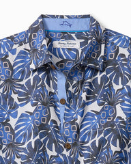 Coastal Ease Piña Party IslandZone Camp Shirt - Sandstone