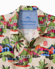 Cabana Skies Silk Camp Shirt - Palm Moss