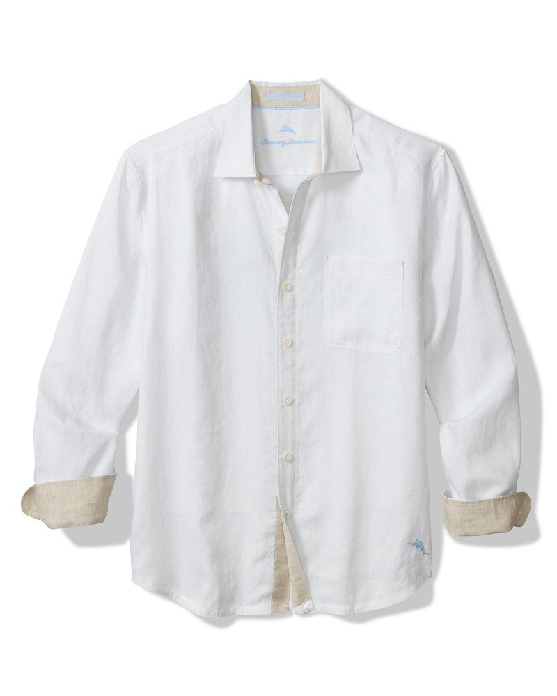The Marlin Bar Breezer Linen Long-Sleeve Shirt - Blue Stream