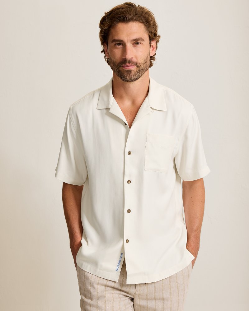 Tide &amp; Time Silk Camp Shirt - Coastal Mist