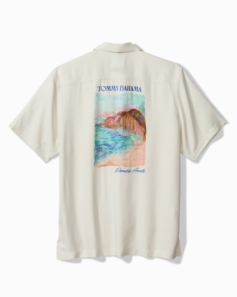 Tide &amp; Time Silk Camp Shirt - Coastal Mist