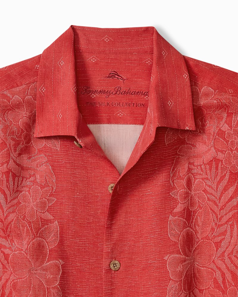 Kona Luxe Border Silk Camp Shirt - Baked Apple