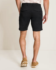 Beach Coast Stretch-Linen 7-Inch Shorts - Black
