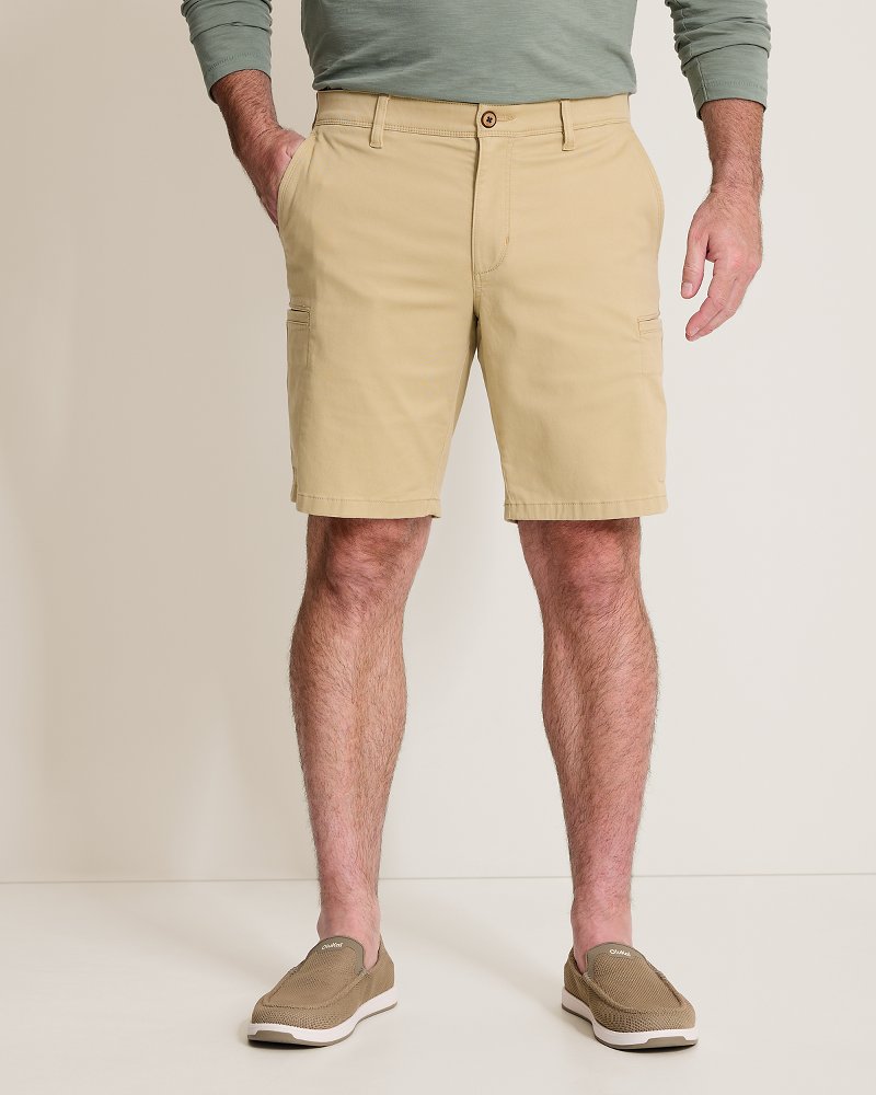 Boracay Island Chino Cargo 9-Inch Shorts - Stone Khaki
