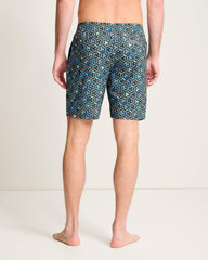 Huntington Mosaic Tiles E-Waist Hybrid 8-Inch Shorts - Raincloud