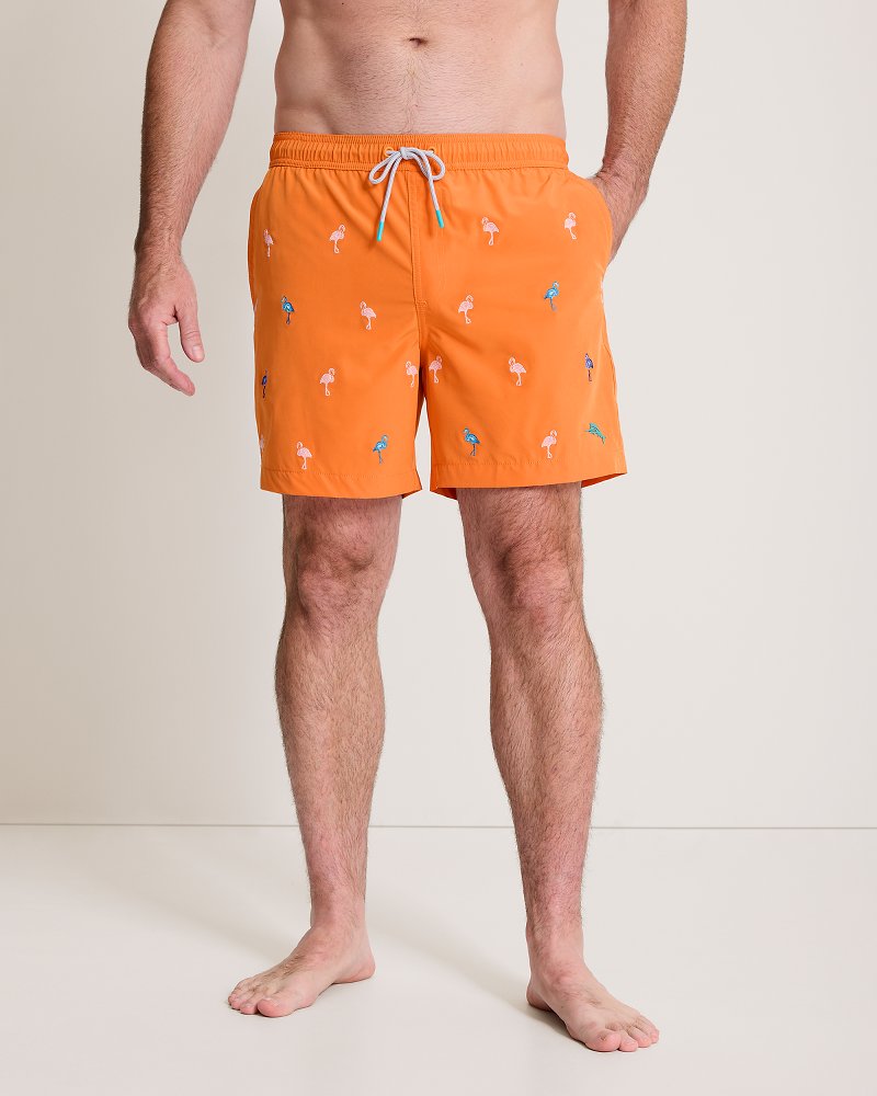 Naples Flamingle 6-Inch Swim Trunks - Jaffa Orange