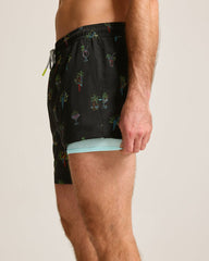Naples Neon Sips 6-Inch Swim Trunks - Matte Black