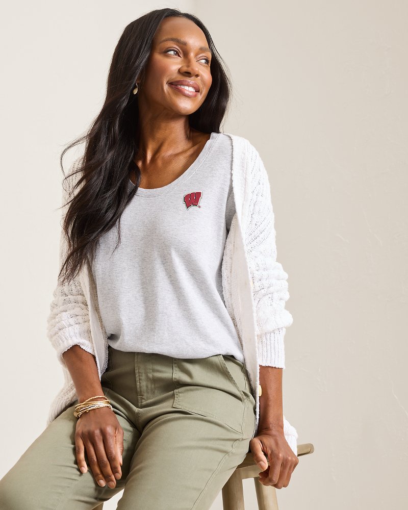 Collegiate Ashby Isles 3/4-Scoop-Neck T-Shirt - wisconsin