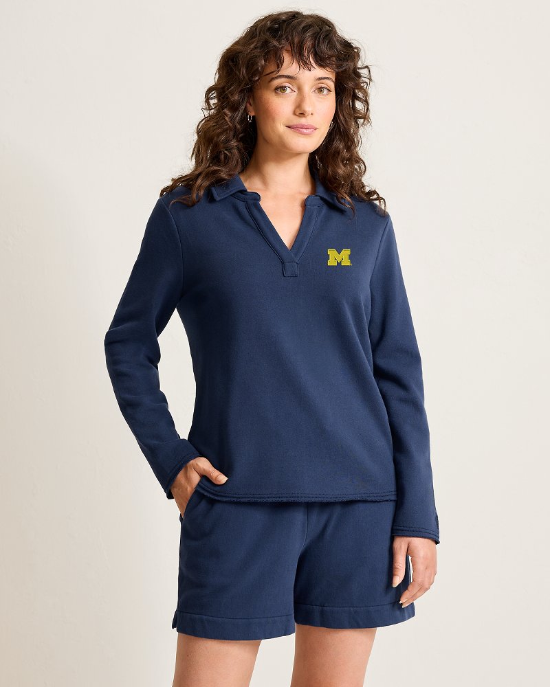 Collegiate Marina Del Mar Popover Top - Michigan