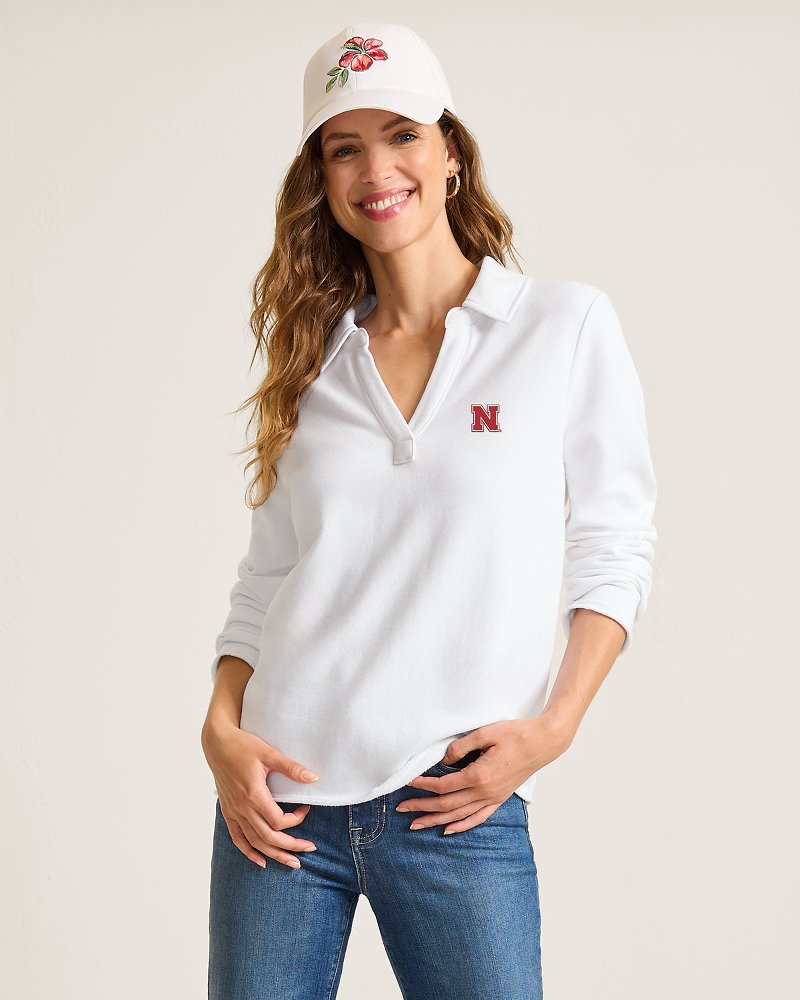 Collegiate Marina Del Mar Popover Top - nebraska