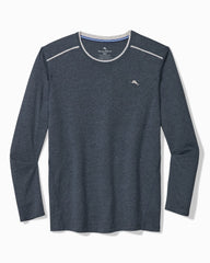 Big &amp; Tall Jersey Long-Sleeve Crewneck T-Shirt - Heathered Blue
