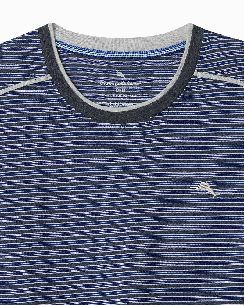 Jersey Long-Sleeve Crewneck T-Shirt - Stripe Blue