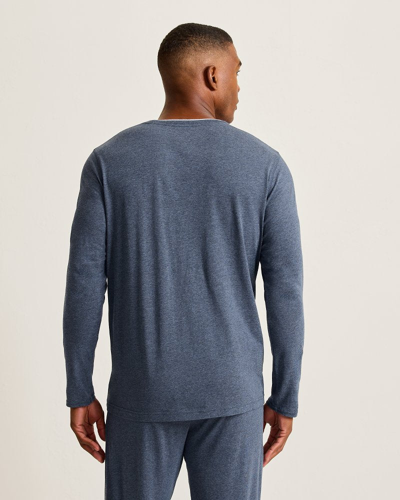 Jersey Long-Sleeve Crewneck T-Shirt - Heathered Blue