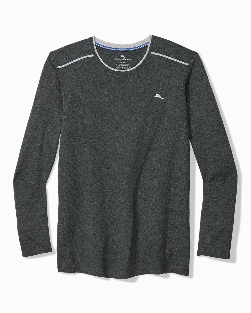 Jersey Long-Sleeve Crewneck T-Shirt - Heather Charcoal Grey