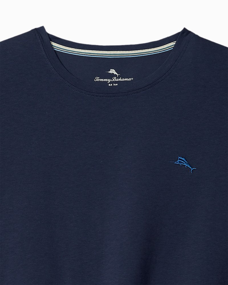 Big &amp; Tall Solid Marlin Jersey Long-Sleeve T-Shirt - Deep Navy