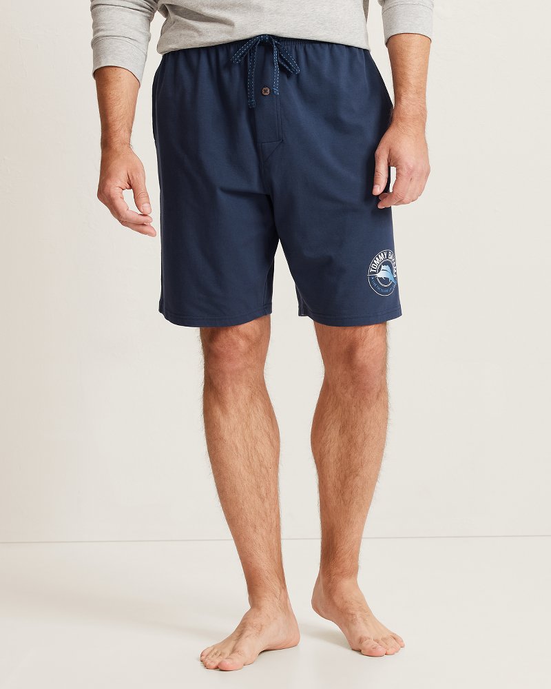 Big &amp; Tall Solid Marlin Jersey Pajama Shorts - Deep Navy