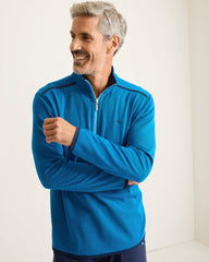 Big &amp; Tall Textured Knit Reversible Half-Zip Sweatshirt - Navy