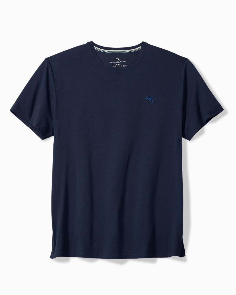 Big &amp; Tall Solid Marlin Jersey Short-Sleeve T-Shirt - Deep Navy