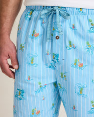 Seersucker Pajama Shorts - Dusty Teal