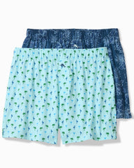 Big &amp; Tall Knit Tropical Paradise Print Boxers - 2-Pack - Oceanfront