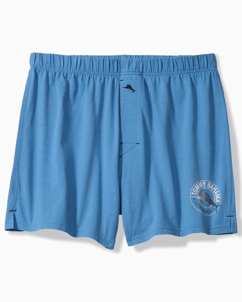 Big &amp; Tall Solid Marlin Jersey Boxers - Med Blue