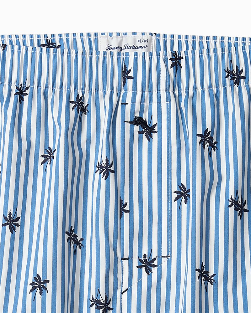 Big &amp; Tall Woven Poplin Paradise Print Boxers - Blue Cabana