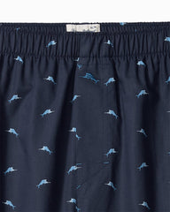 Woven Poplin Paradise Print Boxers - True Navy