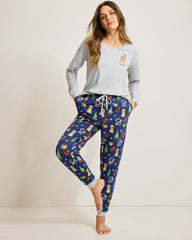 Women's Holiday Dog Long Sleeve &amp; Pants Family Pajama Set - Island Navy