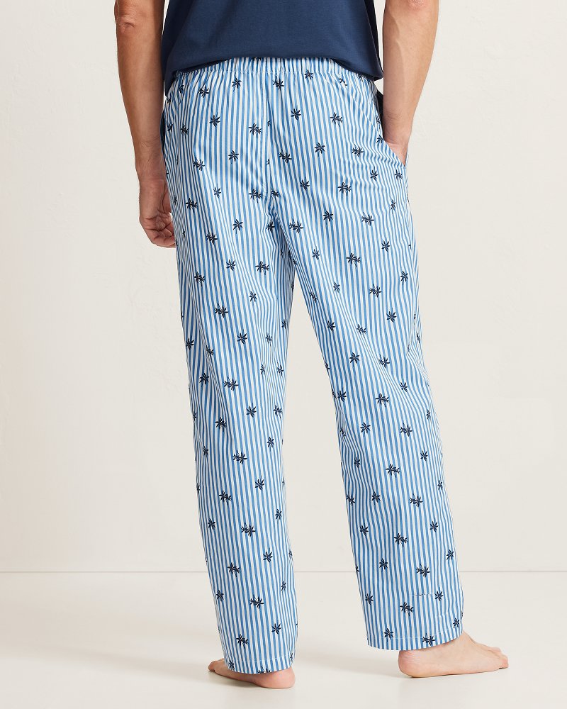 Big &amp; Tall Woven Poplin Paradise Print Pants - Blue Cabana