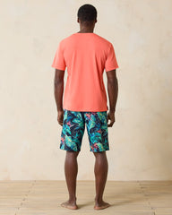 Short-Sleeve Shirt &amp; Shorts Pajama Set - Breakwater Blue
