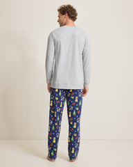 Big &amp; Tall Holiday Dog Long Sleeve &amp; Pants Pajama Set - Island Navy