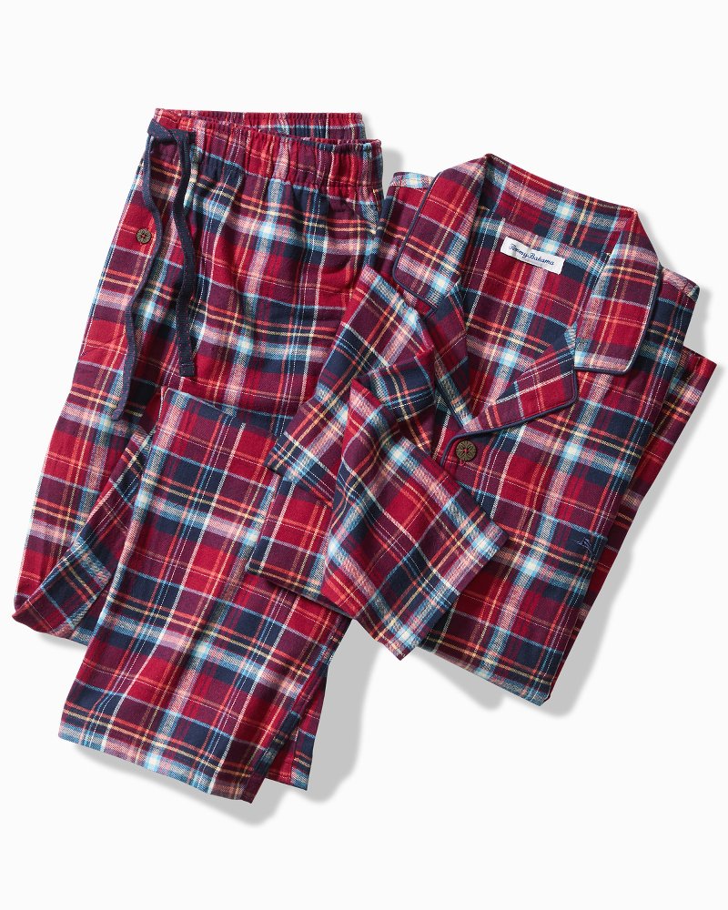 Big &amp; Tall Flannel Long Sleeve &amp; Pants Pajama Set - Beet Red
