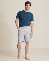 Jersey T-Shirt &amp; Poplin Tropic Print Shorts Pajama Set - Silver Heather