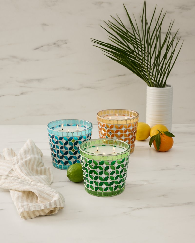 Pineapple Cilantro Mosaic 26.5-oz. 3-Wick Candle - Pineapple Cilantro