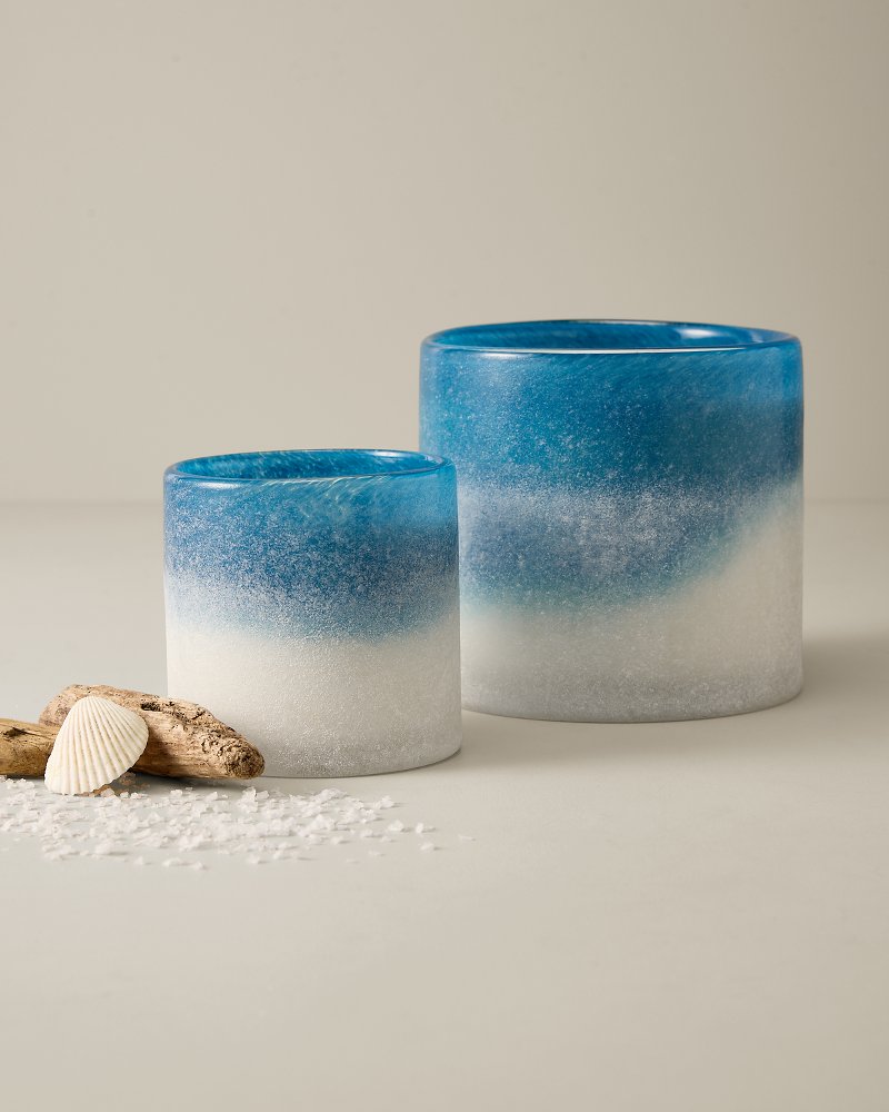 Sea Salt &amp; Coastal Mist Frosted Glass 8.8-oz. Candle - Sea Salt