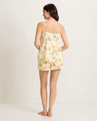 Lawn Tank Top &amp; Boxers Pajama Set - Pale Yellow