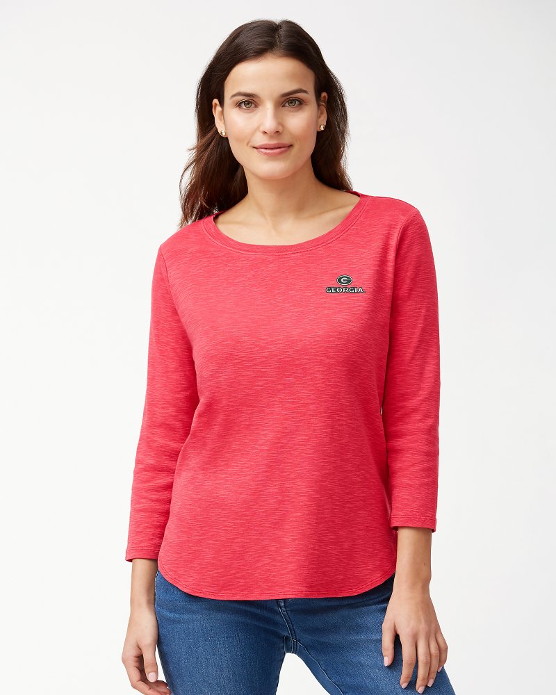 Collegiate Ashby Isles Rib 3/4-Sleeve T-Shirt - Georgia_